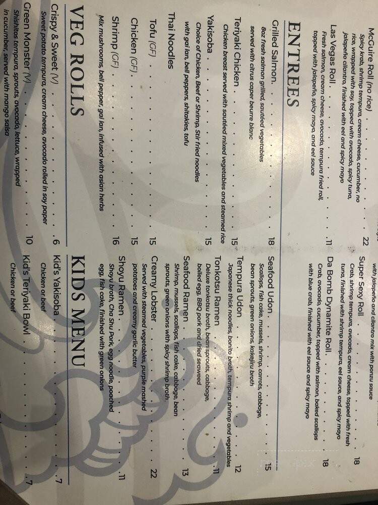Ensui Sushi - Del Mar, CA menu_pic