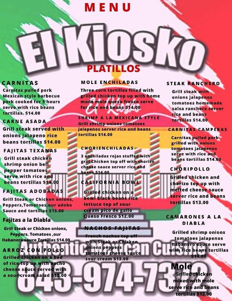 El Kiosco Mexican Cuisine - Summerville, SC menu_pic