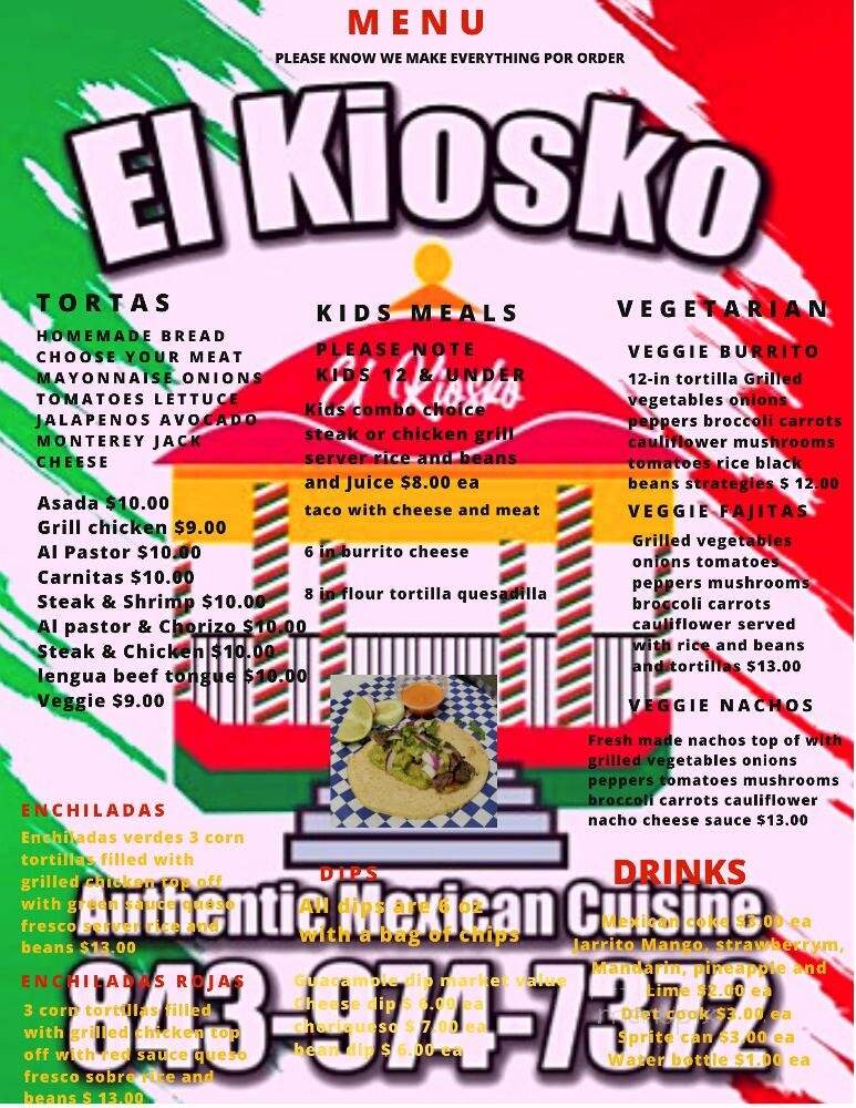 El Kiosco Mexican Cuisine - Summerville, SC menu_pic