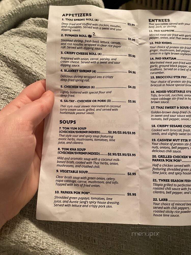 Auntie Seng's Kitchen - Kings Mountain, NC menu_pic