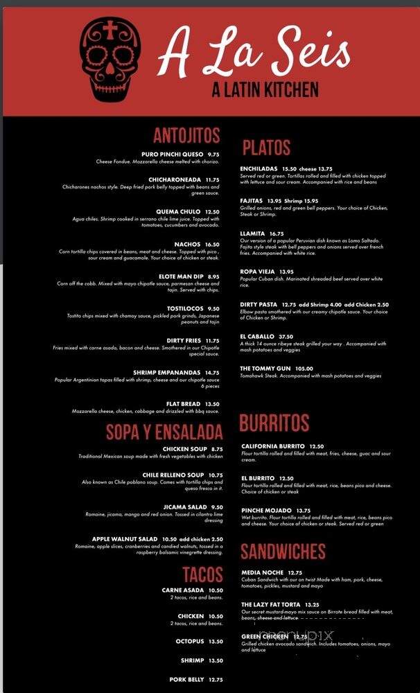 A La Seis - Ontario, CA menu_pic