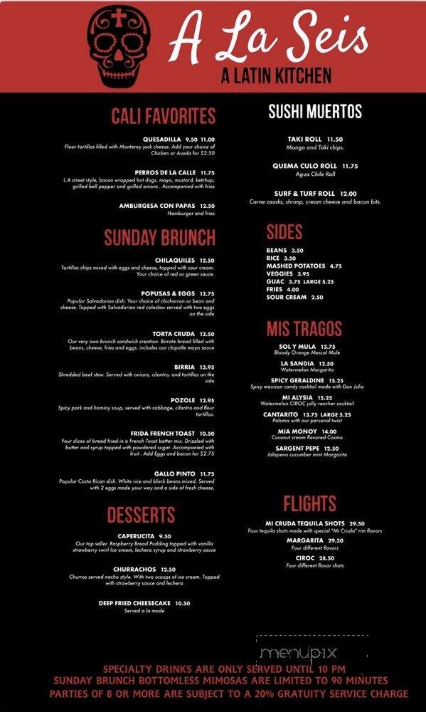 A La Seis - Ontario, CA menu_pic