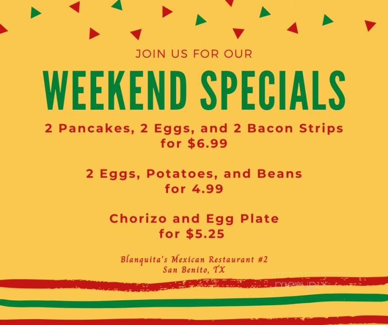 Blanquita's - San Benito, TX menu_pic
