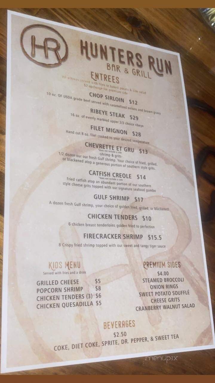Hunters Run - Camden, AL menu_pic