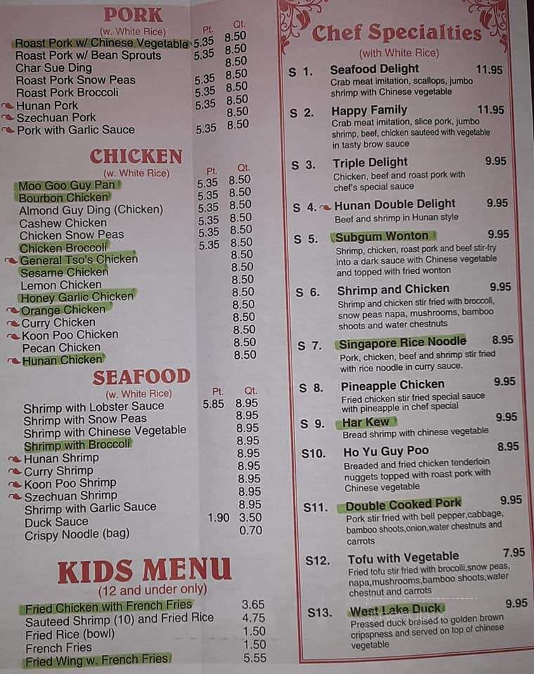 Fu King Chinese Restaurant - Lake City, FL menu_pic