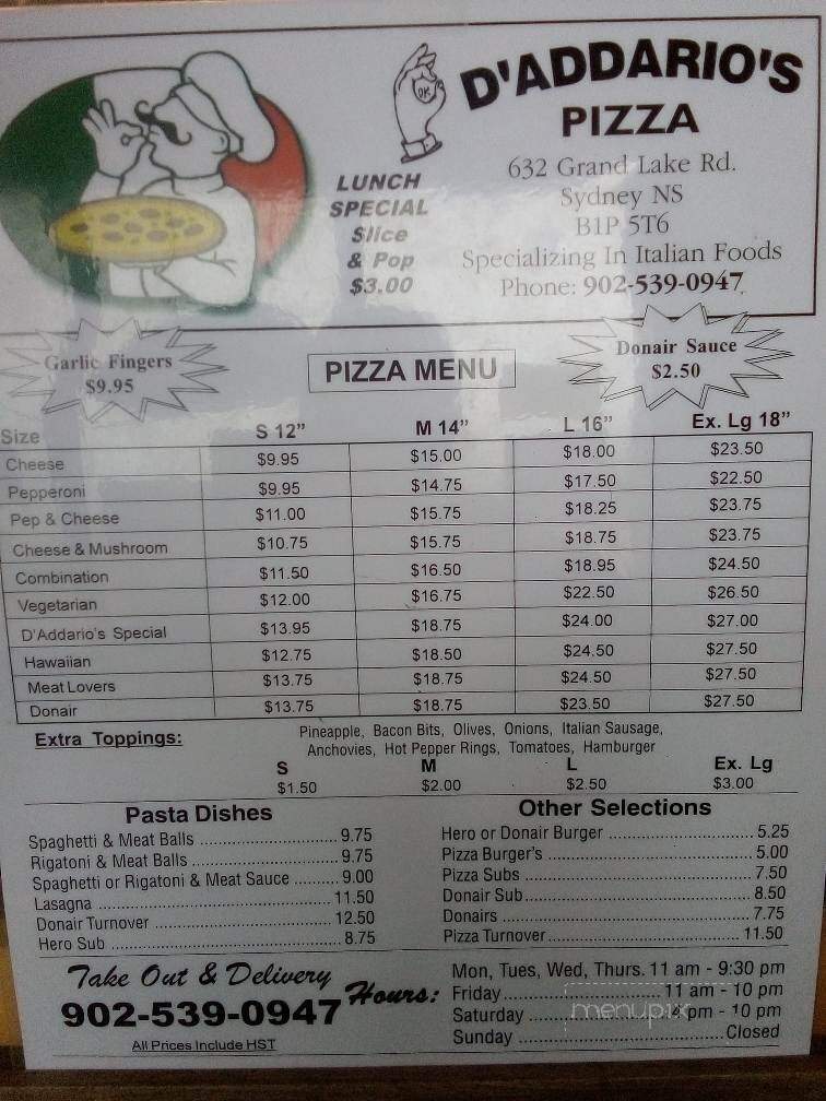 D'Addario's Pizza - Cape Breton, NS