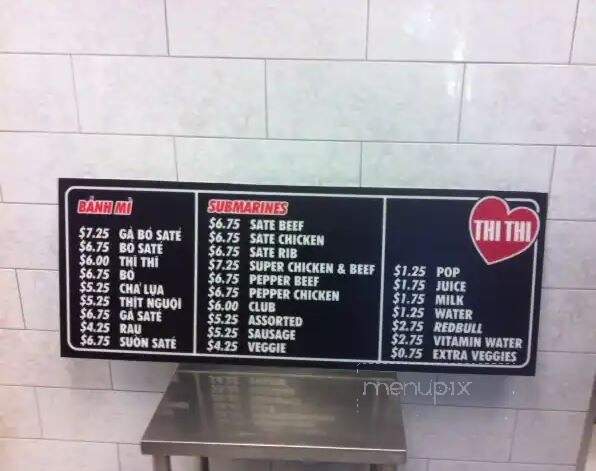 Thi Thi Vietnamese Submarine - Calgary, AB menu_pic