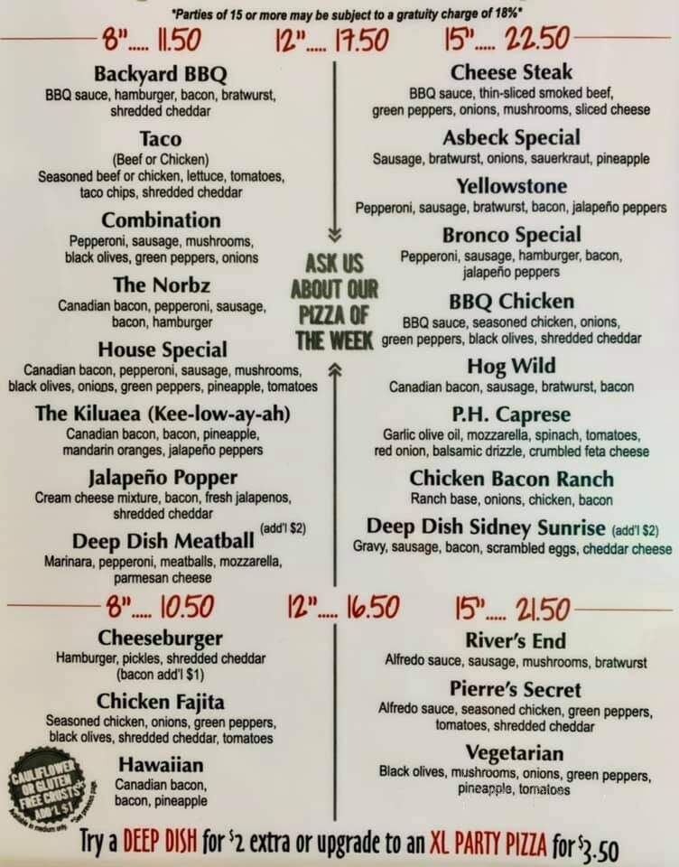 Pizza House - Sidney, MT menu_pic