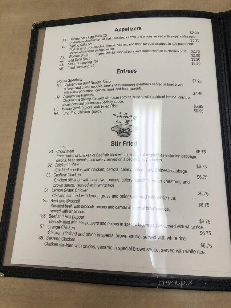 Asean Diner - Claremore, OK menu_pic