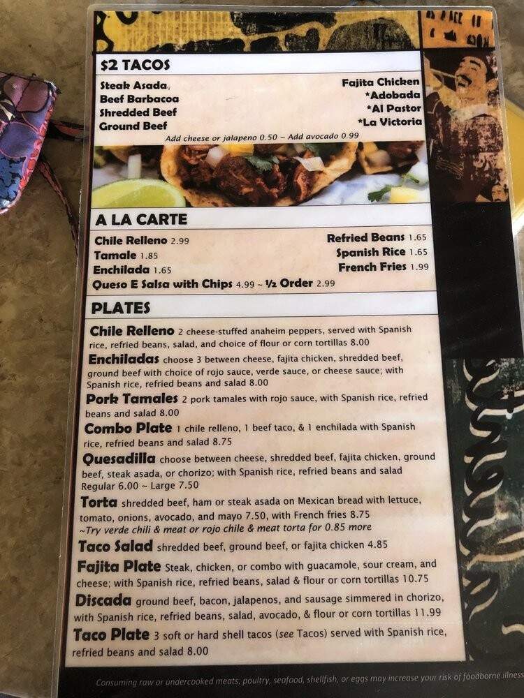 Tortilleria La Victoria - Woodward, OK menu_pic