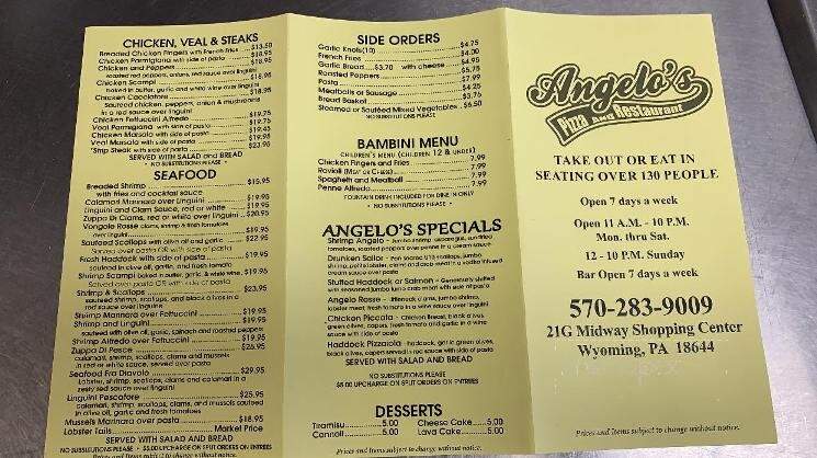 Angelo's Restaurant & Pizza - Wyoming, PA