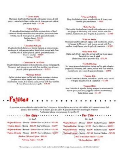 Palacios Mexican Restaurant - Edna, TX menu_pic