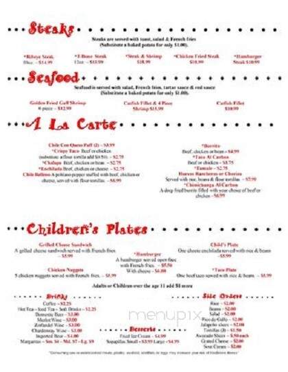Palacios Mexican Restaurant - Edna, TX menu_pic