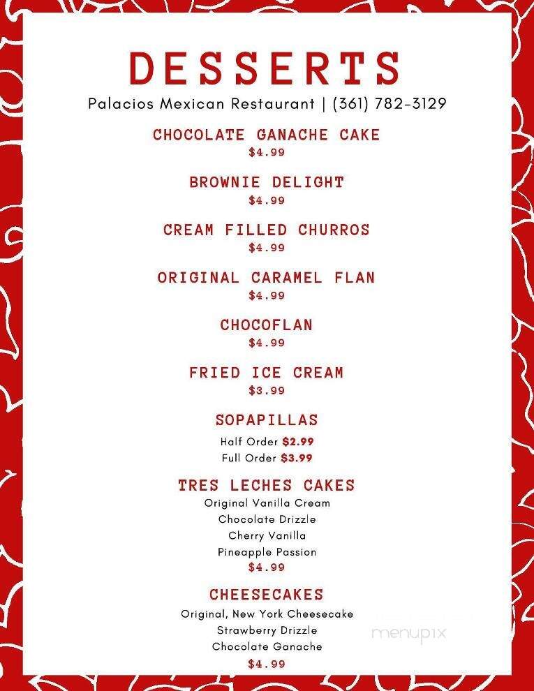Palacios Mexican Restaurant - Edna, TX menu_pic