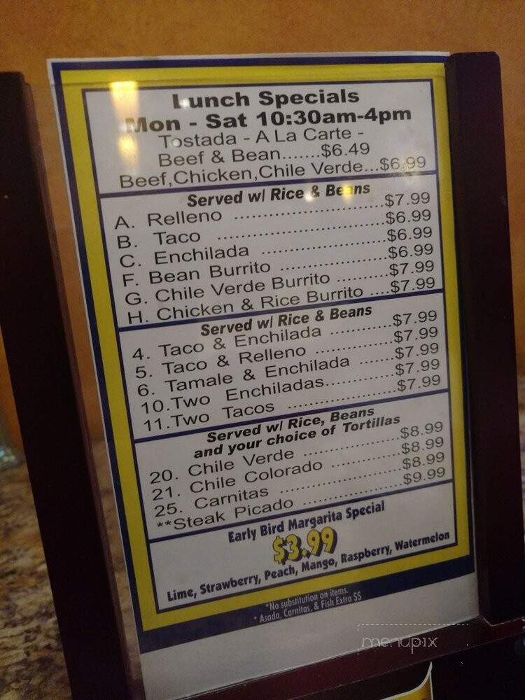 Casa Grande Restaurant - Visalia, CA menu_pic