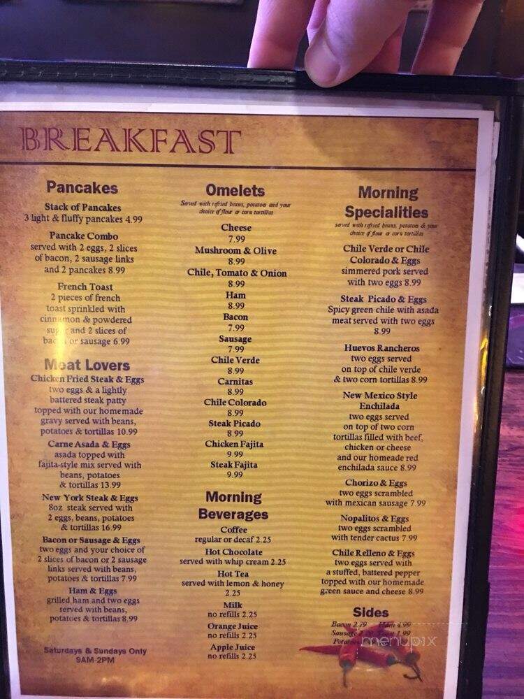 Casa Grande Restaurant - Visalia, CA menu_pic