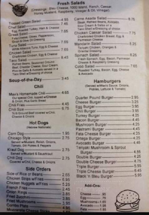 Maxwell's Burgers Fresh Salads - Apple Valley, CA menu_pic