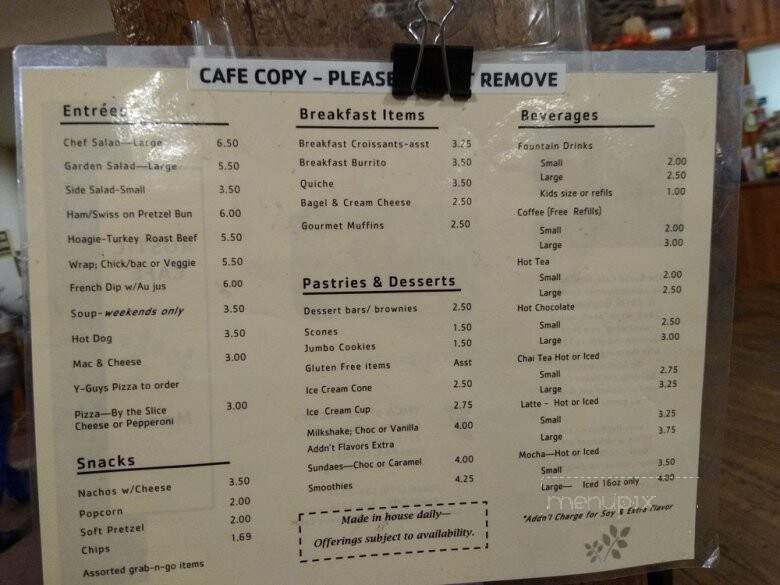 Rustic Cafe - Estes Park, CO menu_pic