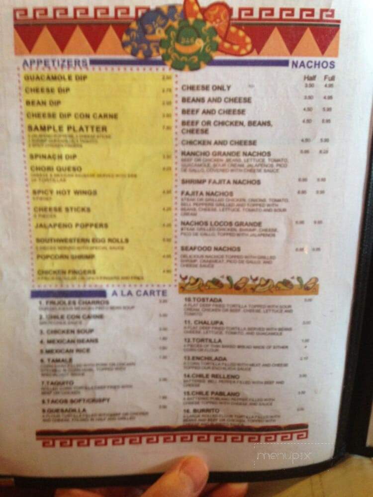 Ranchero Grande Grill - Andalusia, AL menu_pic