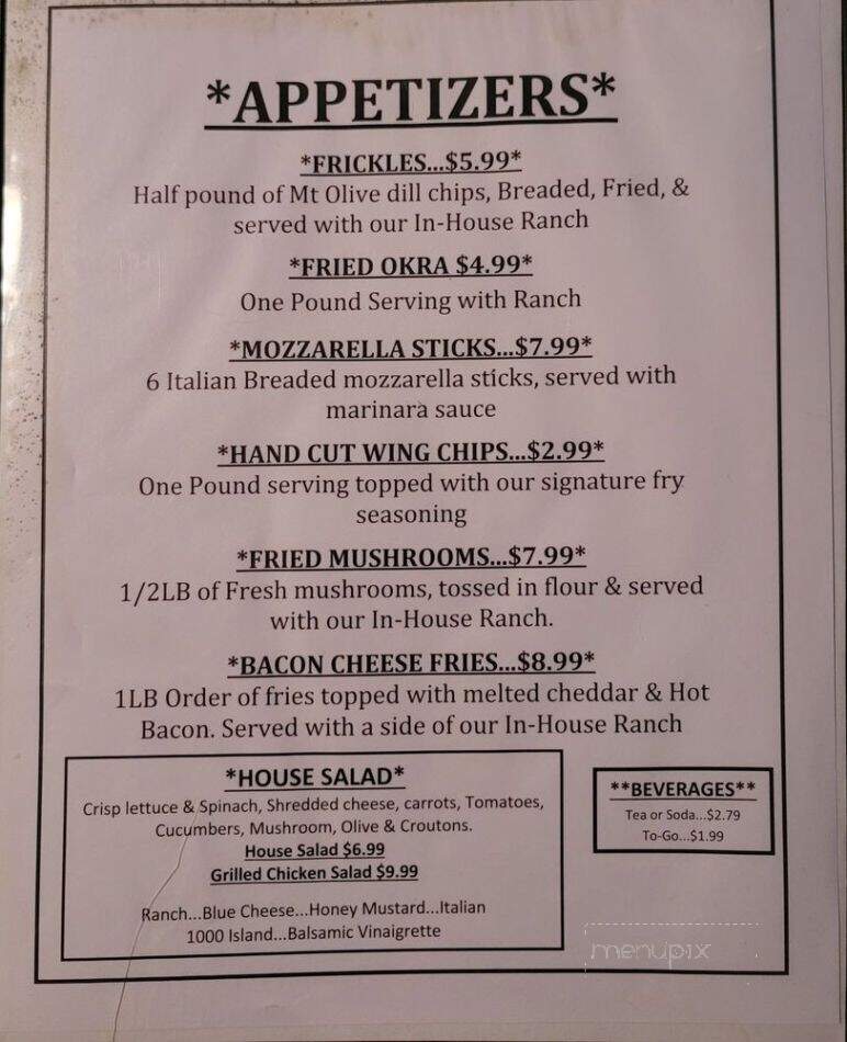 Camden Wing Shack - Camden, SC menu_pic