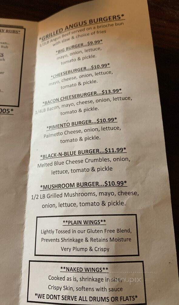 Camden Wing Shack - Camden, SC menu_pic