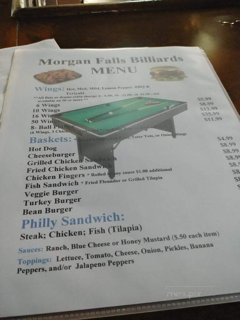 Morgan Falls Sports Bar & Billiards - Atlanta, GA menu_pic