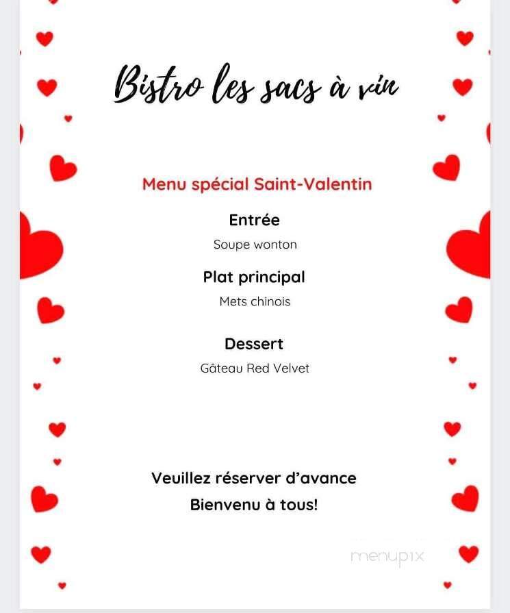 Bistro Les Sacs Vin - Perce, QC menu_pic
