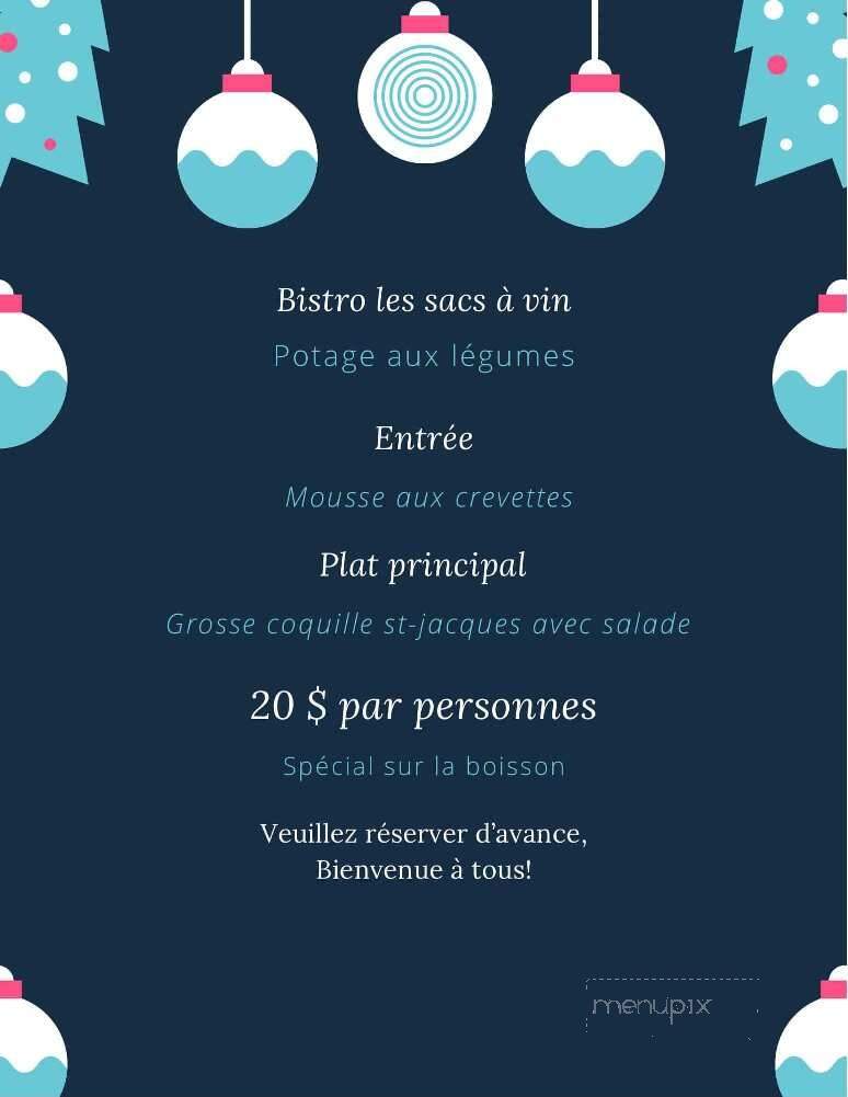 Bistro Les Sacs Vin - Perce, QC menu_pic
