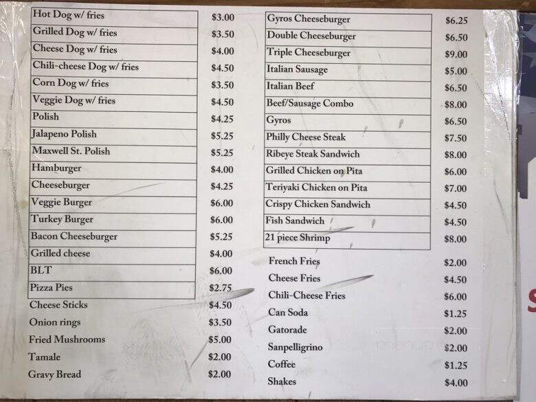 Budacki's Drive In - Chicago, IL menu_pic