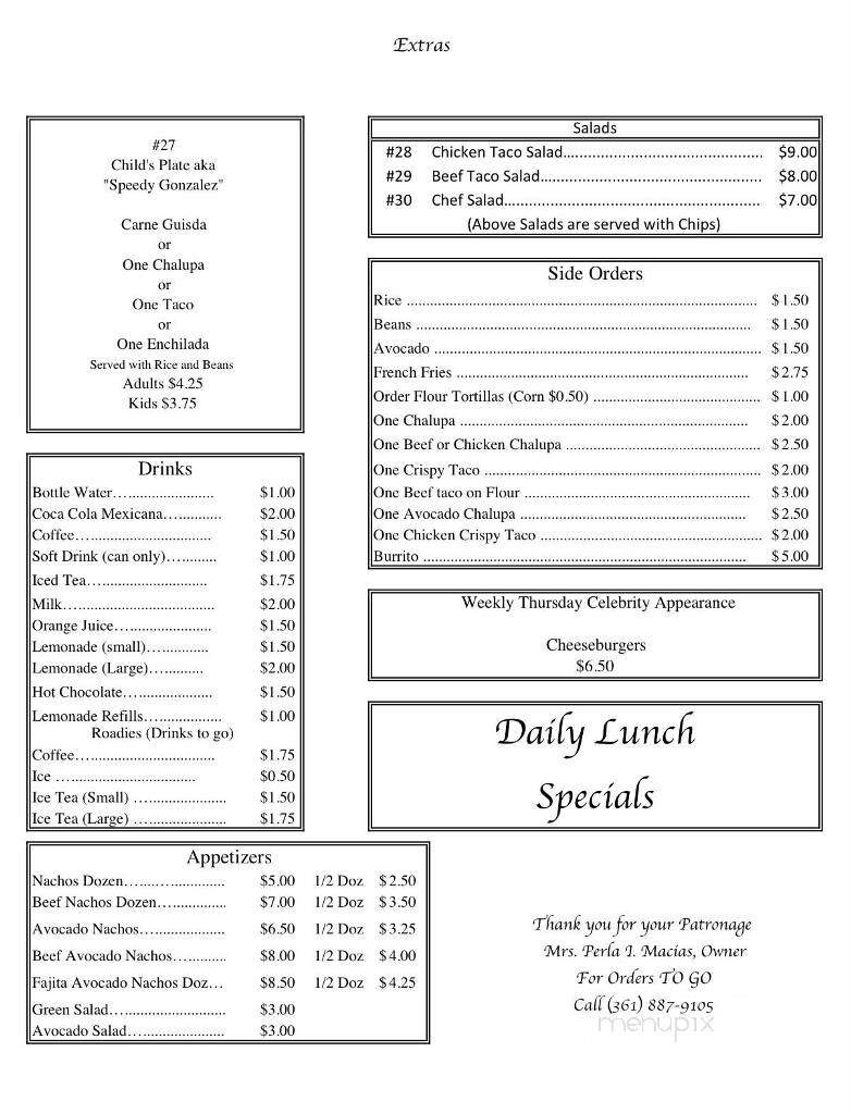El Palenque Restaurant - Corpus Christi, TX menu_pic