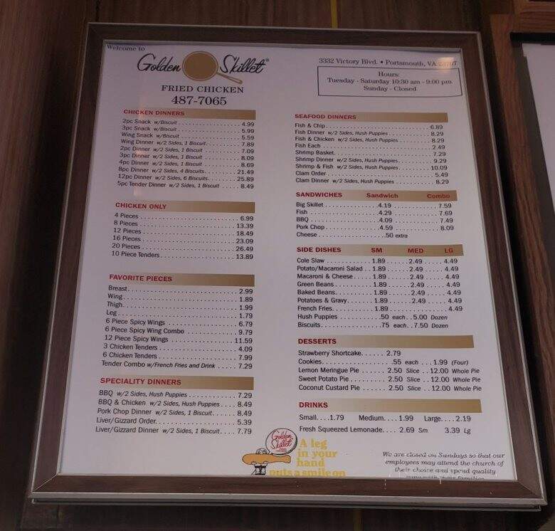 Golden Skillet Chicken - Portsmouth, VA menu_pic
