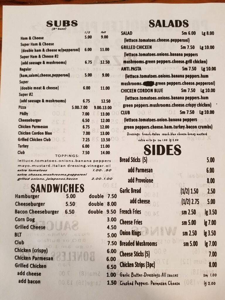 Possum Holler Pizza - Charmco, WV menu_pic