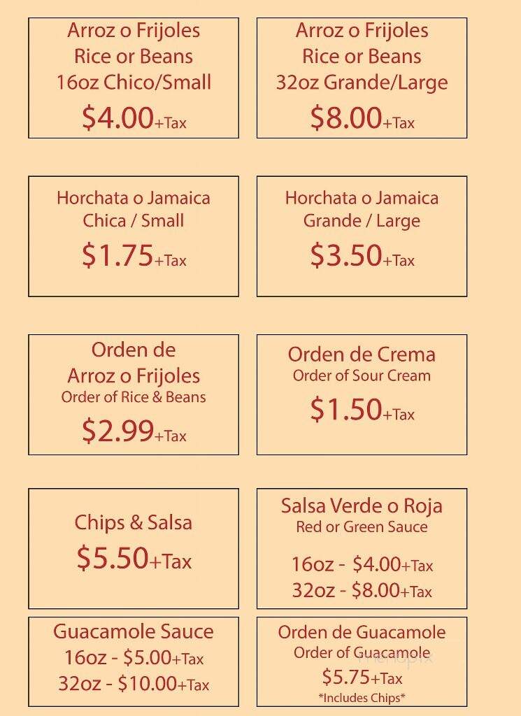 Taqueria Arandas Restaurant - Racine, WI menu_pic