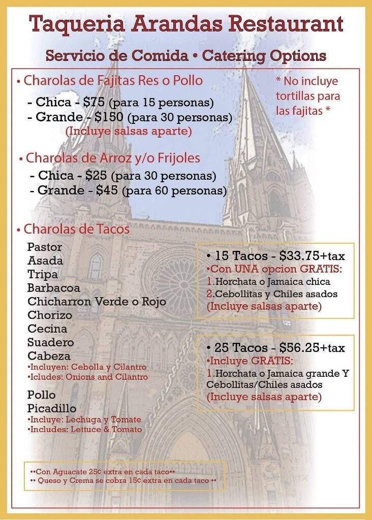 Taqueria Arandas Restaurant - Racine, WI menu_pic