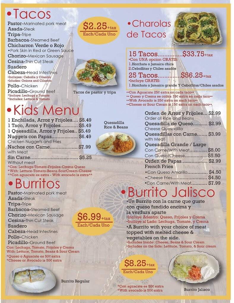 Taqueria Arandas Restaurant - Racine, WI menu_pic