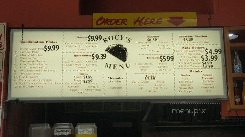 Rocys - Shafter, CA menu_pic