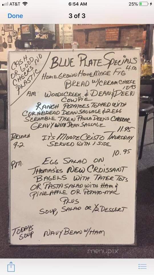 Woods Creek Cafe - Jamestown, CA menu_pic
