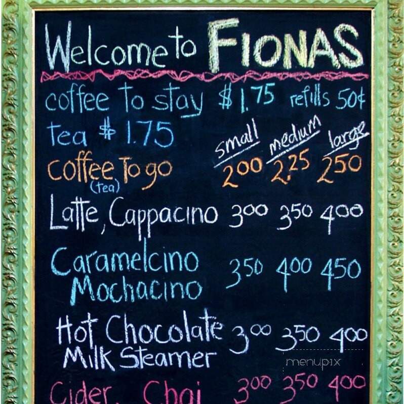 Fiona's - Camrose, AB menu_pic