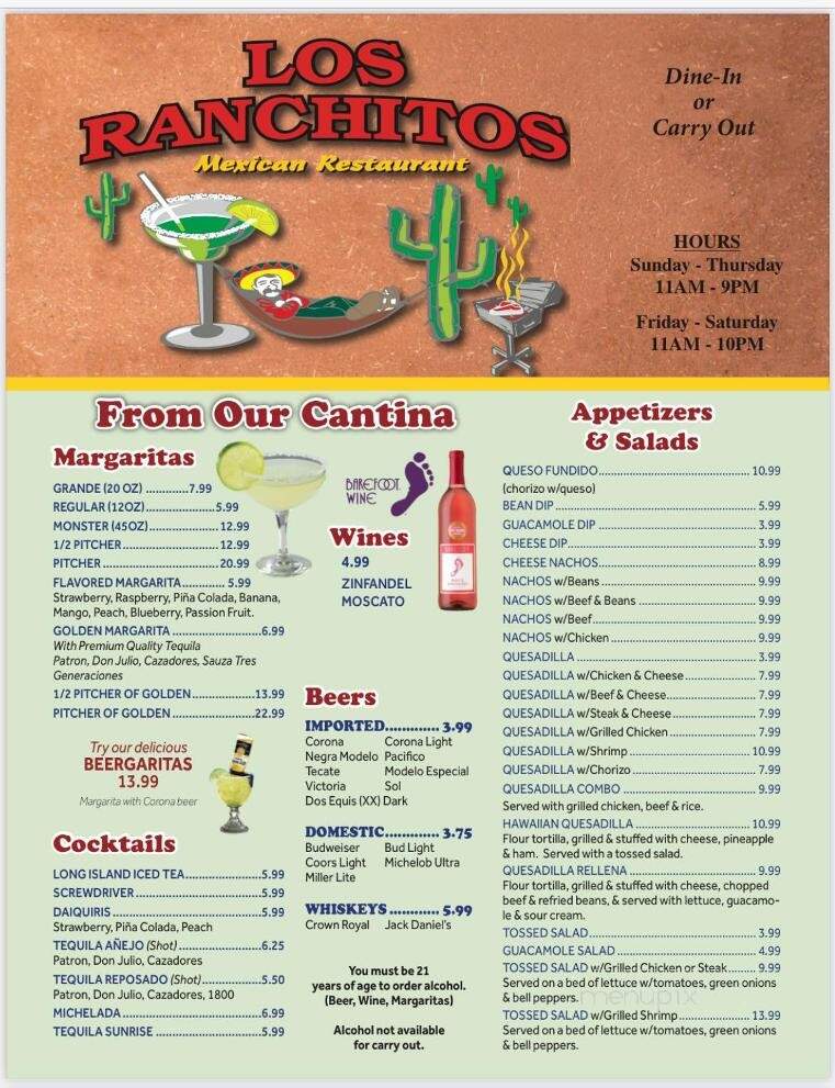 Los Ranchitos - Kewanee, IL menu_pic