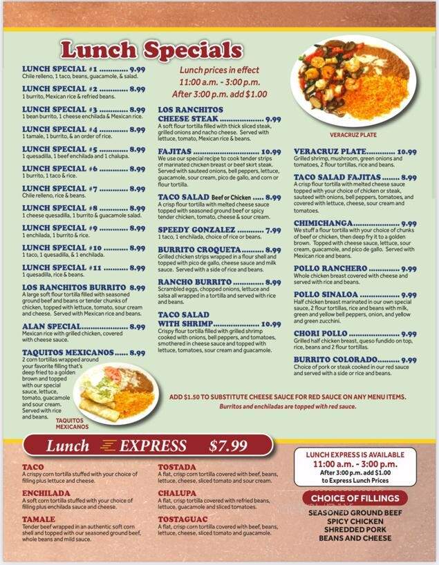 Los Ranchitos - Kewanee, IL menu_pic