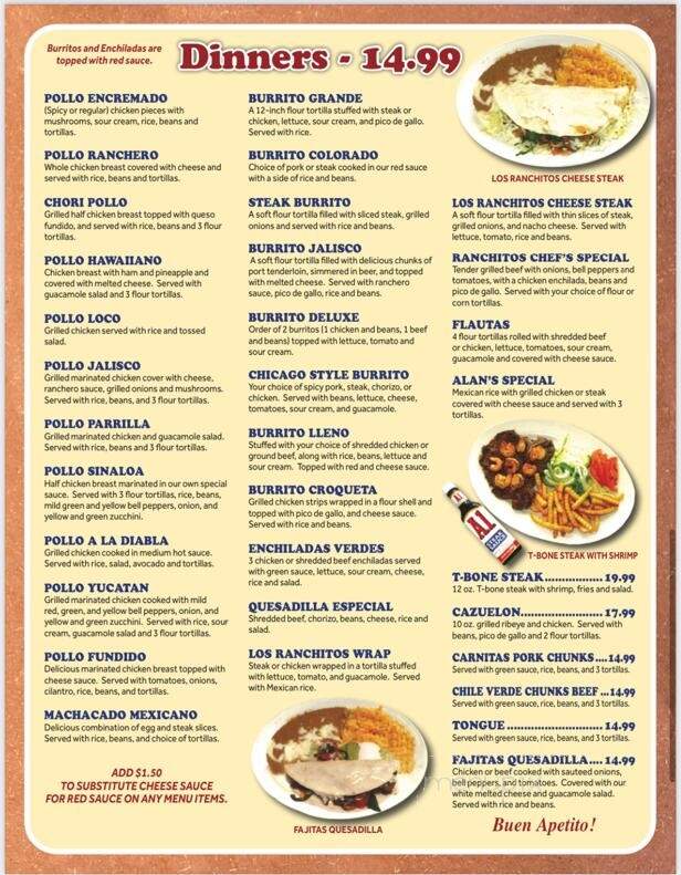 Los Ranchitos - Kewanee, IL menu_pic