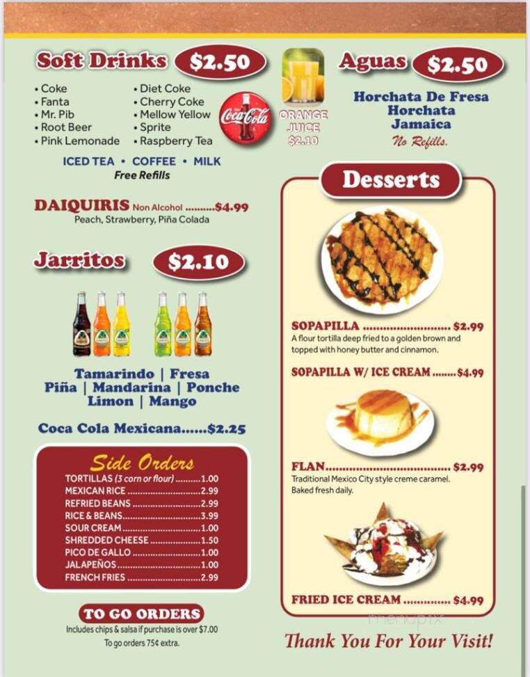 Los Ranchitos - Kewanee, IL menu_pic