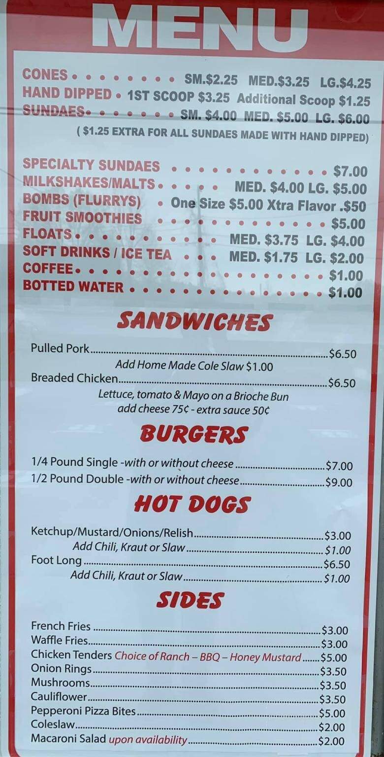 Krieg's Frozen Custard - Amherst, OH menu_pic