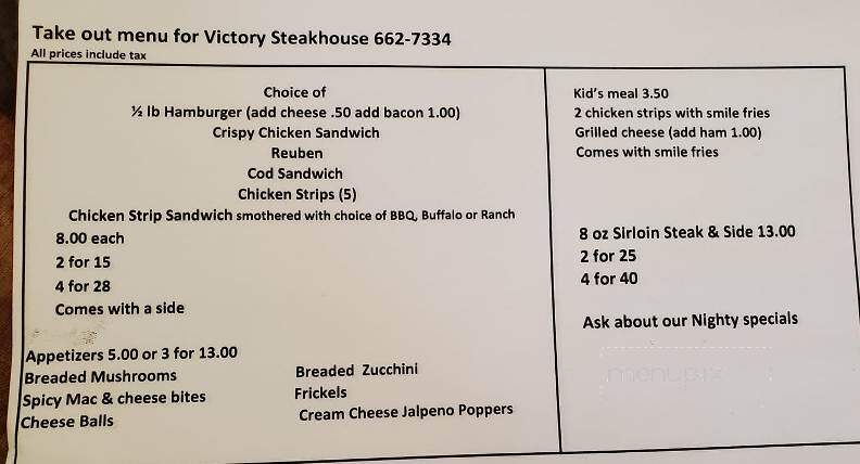 Victory Bar - Edgemont, SD menu_pic