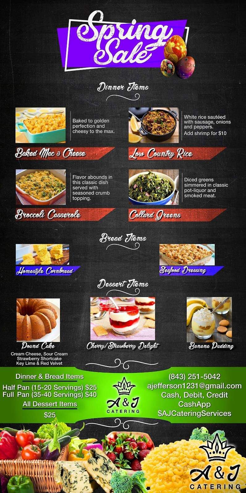 A & J Catering - Columbia, SC menu_pic