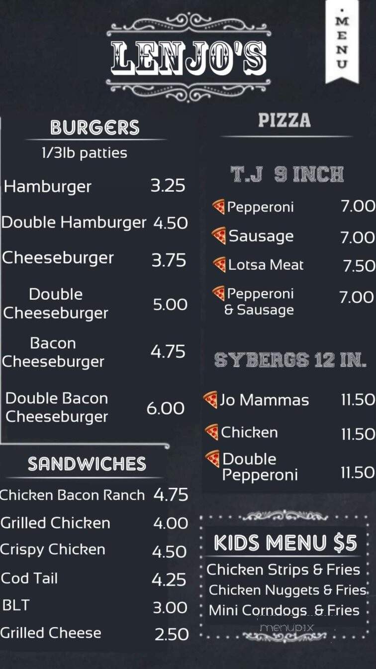Lenjo's - Pocahontas, IL menu_pic