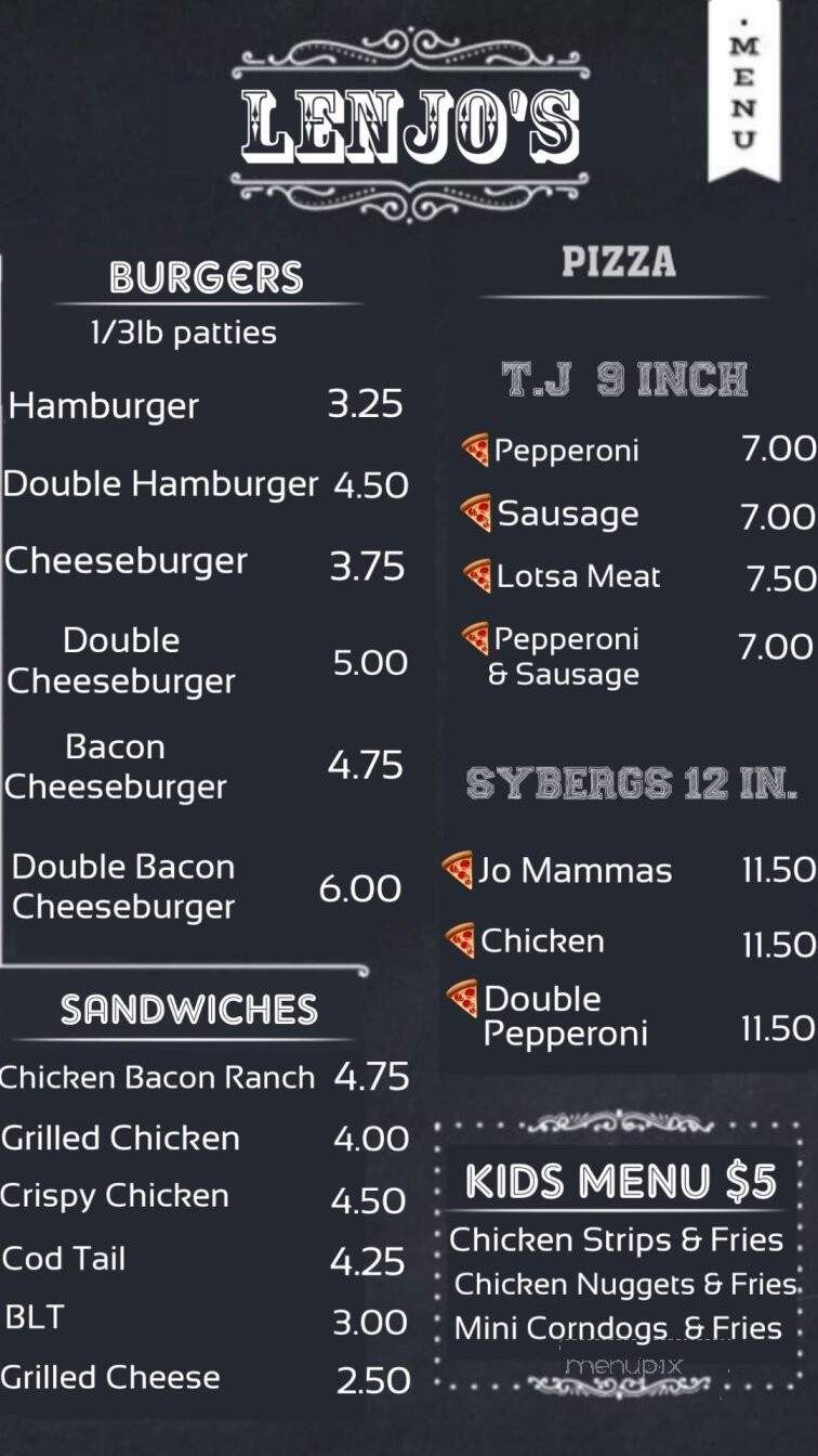 Lenjo's - Pocahontas, IL menu_pic