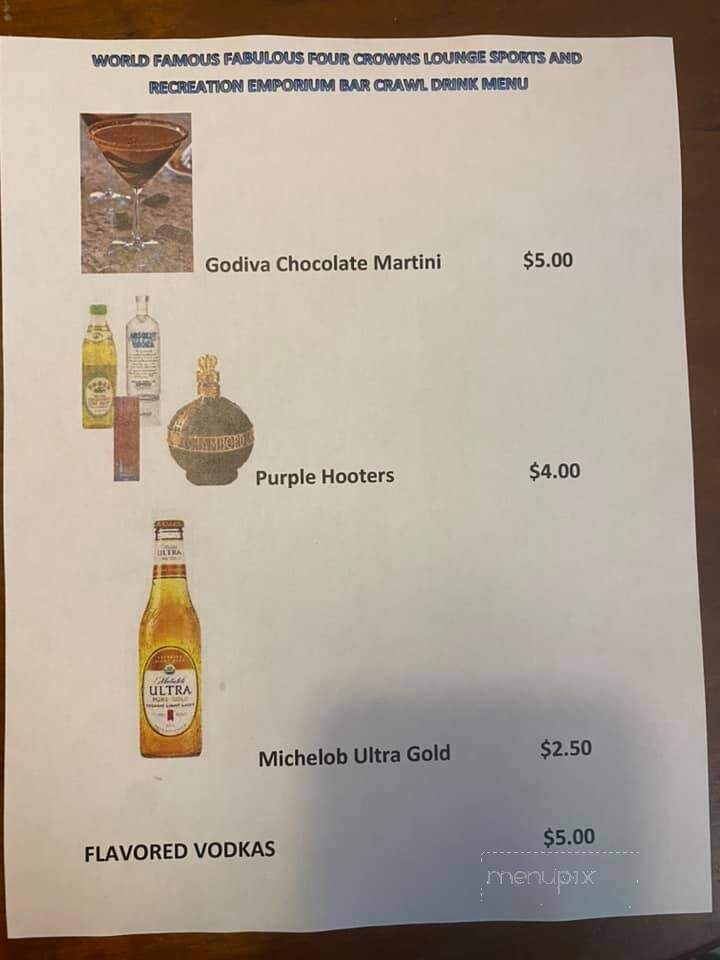 Four Crowns - Auburn, IN menu_pic