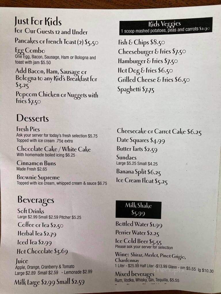 Patterson's - Sackville, NB menu_pic