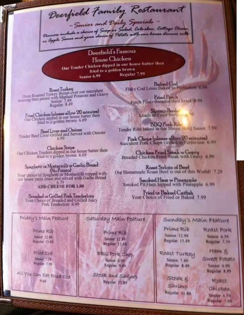 Deerfield Restaurant - East Moline, IL menu_pic